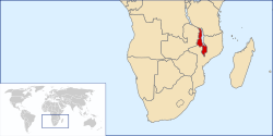 Locator map for Malawi