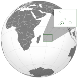 Locator map for Mauritius