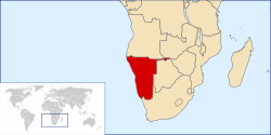 Locator map for Namibia