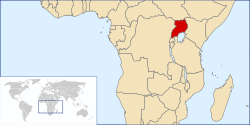 Locator map for Uganda