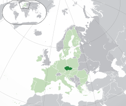 Locator map for Czechia