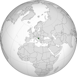 Locator map for Bosnia and Herzegovina