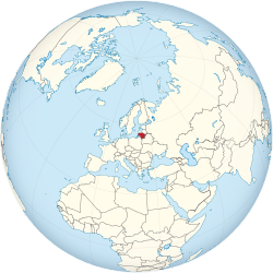 Locator map for Lithuania