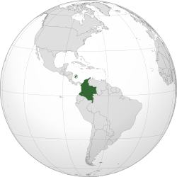 Locator map for Colombia