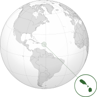 Locator map for Saint Kitts and Nevis