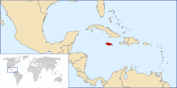 Locator map for Jamaica