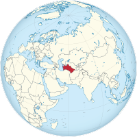 Locator map for Turkmenistan