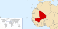 Locator map for Mali