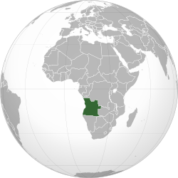 Locator map for Angola