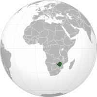 Locator map for Zimbabwe